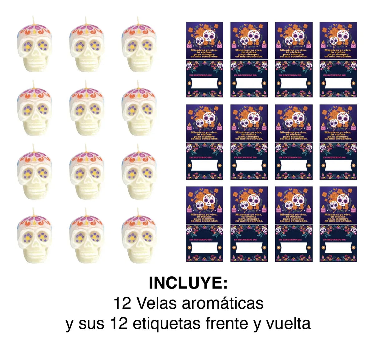 Calaveras Día de Muertos 12 Pack
